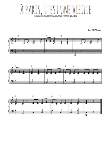 Téléchargez l'arrangement pour piano de la partition de A Paris, l'est une vieille en PDF